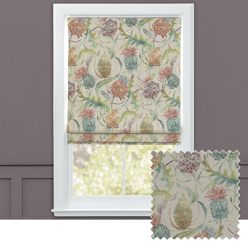 Floral Red M2M - Meadwell Printed Cotton Made to Measure Roman Blinds Pomegranate Voyage Maison