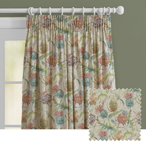 Floral Multi M2M - Meadwell Printed Made to Measure Curtains Pomegranate Voyage Maison
