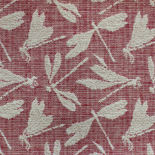 Animal Red Fabric - Meddon Woven Jacquard Fabric (By The Metre) Cherry Voyage Maison