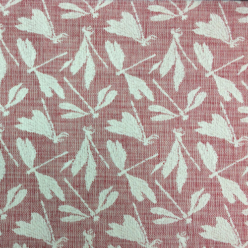 Animal Red Fabric - Meddon Woven Jacquard Fabric (By The Metre) Cherry Voyage Maison