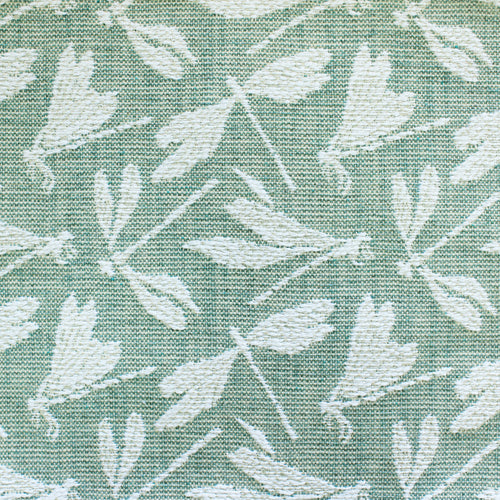 Fauna Green Fabric - Meddon Woven Jacquard Fabric (By The Metre) Duck Egg Voyage Maison