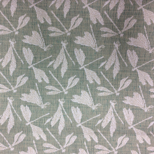 Fauna Green Fabric - Meddon Woven Jacquard Fabric (By The Metre) Duck Egg Voyage Maison