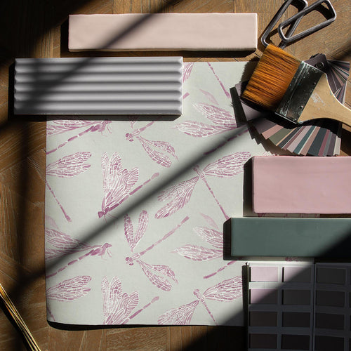 Animal Pink Wallpaper - Meddon  1.4m Wide Width Wallpaper (By The Metre) Loganberry Voyage Maison