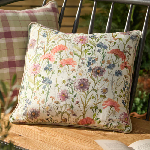 Check Purple Cushions - Medmerry Reversible Outdoor Polyester Filled Cushion Elderberry Voyage Maison
