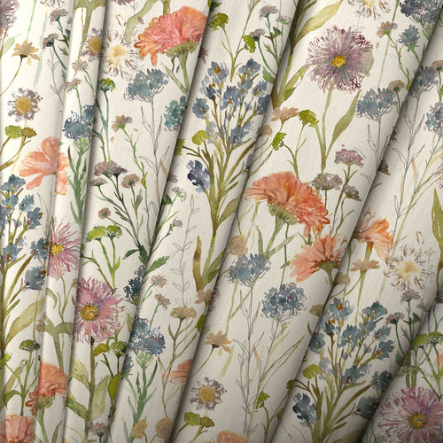 Floral Multi Fabric - Medmerry Printed Cotton Fabric (By The Metre) Apricot Voyage Maison