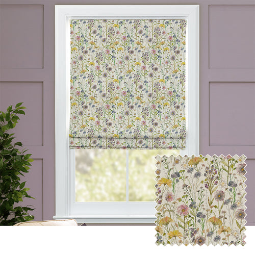 Floral Multi M2M - Medmerry Printed Cotton Made to Measure Roman Blinds Linen Voyage Maison