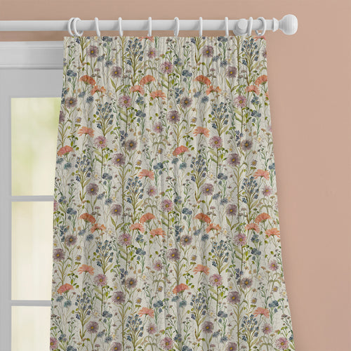 Floral Multi M2M - Medmerry Printed Cotton Made to Measure Curtains Apricot Voyage Maison