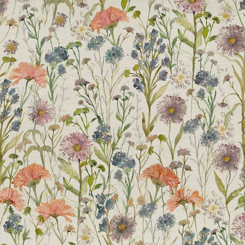Floral Multi M2M - Medmerry Printed Cotton Made to Measure Curtains Apricot Voyage Maison