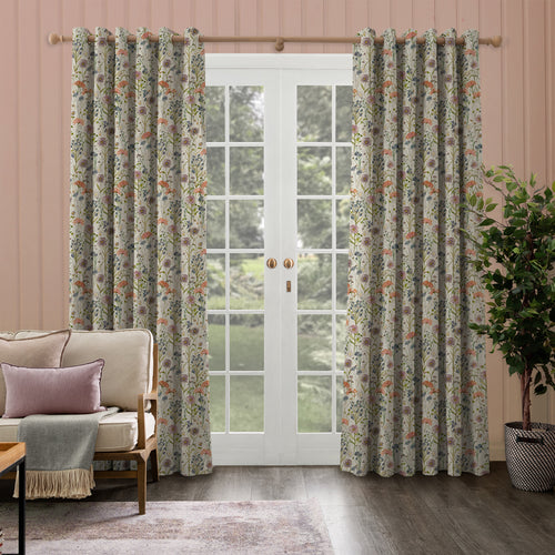 Floral Multi M2M - Medmerry Printed Cotton Made to Measure Curtains Apricot Voyage Maison