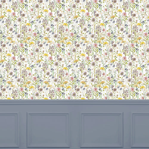 Floral Multi Wallpaper - Medmerry  1.4m Wide Width Wallpaper (By The Metre) Linen Voyage Maison