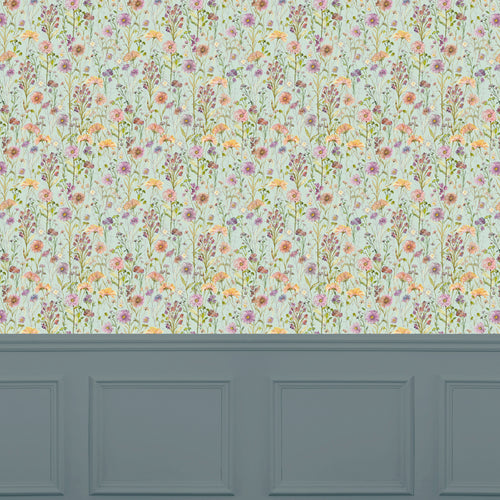 Floral Blue Wallpaper - Medmerry  1.4m Wide Width Wallpaper (By The Metre) Sky Voyage Maison