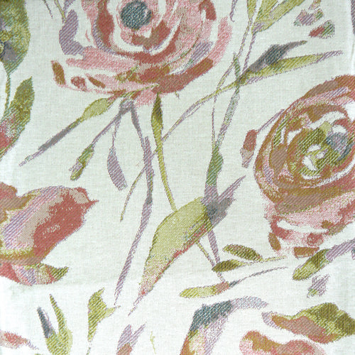 Floral Orange Fabric - Meerwood Woven Jacquard Fabric (By The Metre) Coral Voyage Maison