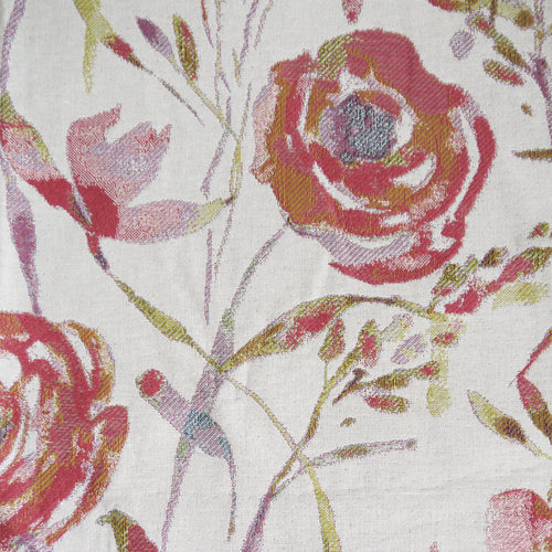 Floral Red Fabric - Meerwood Woven Jacquard Fabric (By The Metre) Ruby Voyage Maison