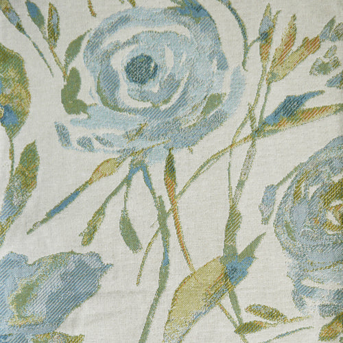 Floral Blue Fabric - Meerwood Woven Jacquard Fabric (By The Metre) Sky Voyage Maison