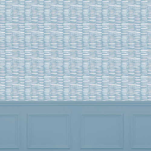 Abstract Blue Wallpaper - Merapi  1.4m Wide Width Wallpaper (By The Metre) Pacific Voyage Maison
