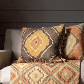Voyage Maison Mika Printed Feather Cushion in Sepia