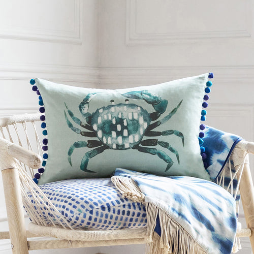 Voyage Maison Milton Printed Feather Cushion in Seafoam