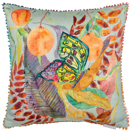 Voyage Maison Mirabelle Printed Feather Cushion in Robins Egg