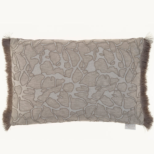 Voyage Maison Molten Feather Cushion in Silver