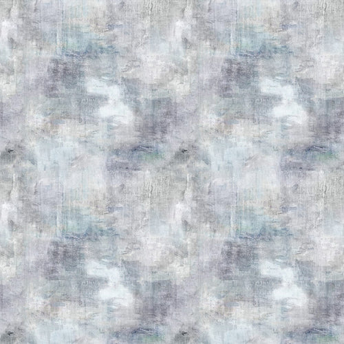 Abstract Grey Fabric - Monet Printed Satin Fabric (By The Metre) Azurite Voyage Maison