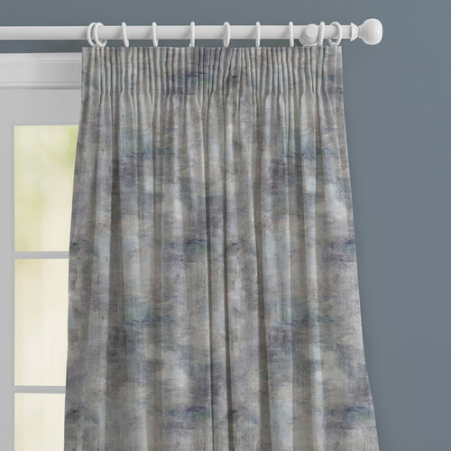 Abstract Grey M2M - Monet Satin Printed Made to Measure Curtains Azurite Voyage Maison