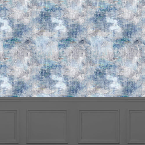Abstract Blue Wallpaper - Monet  1.4m Wide Width Wallpaper (By The Metre) Ocean Voyage Maison