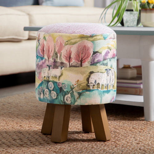 Animal Green Furniture - Monty Round Footstool Buttermere Voyage Maison