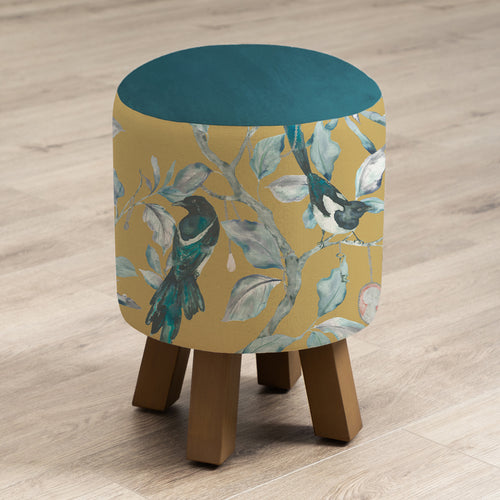 Animal Yellow Furniture - Monty Round Footstool Collector Mustard Voyage Maison
