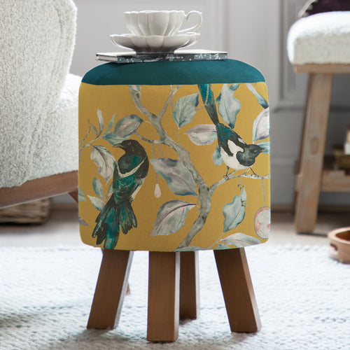 Animal Yellow Furniture - Monty Round Footstool Collector Mustard Voyage Maison
