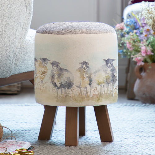 Animal Cream Furniture - Monty Round Footstool Comeby Voyage Maison