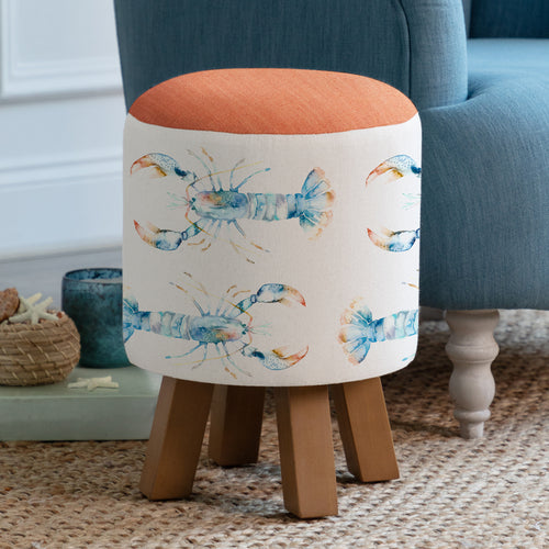  Blue Furniture - Monty Round Footstool Crustaceans Voyage Maison