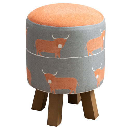 Animal Grey Furniture - Monty Round Footstool Dougal Granite Voyage Maison