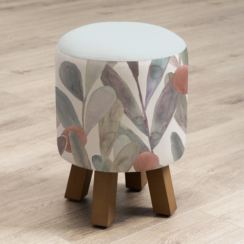 Floral Red Furniture - Monty Round Footstool Enso Mulberry Voyage Maison