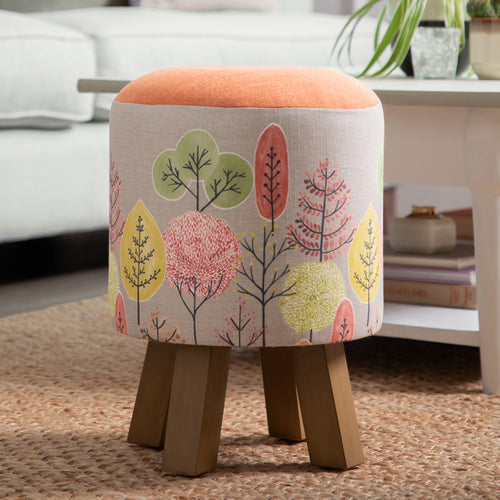 Orange Furniture - Monty Round Footstool Lyall Sandstone Voyage Maison
