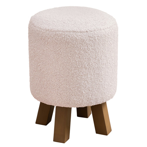 Plain Pink Furniture - Monty Round Footstool Paddington Blush Voyage Maison