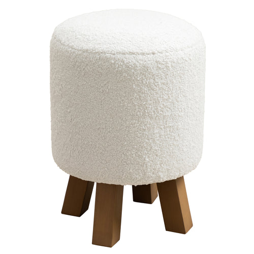 Plain Cream Furniture - Monty Round Footstool Paddington Cream Voyage Maison