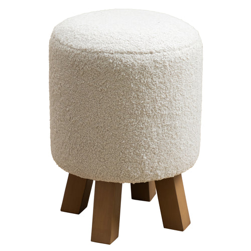 Plain Cream Furniture - Monty Round Footstool Paddington Linen Voyage Maison