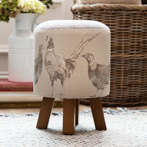 Animal Grey Furniture - Monty Round Footstool Venatu Voyage Maison