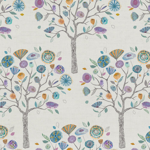 Floral Blue Fabric - Moolyana Printed Linen Fabric (By The Metre) Winter Voyage Maison
