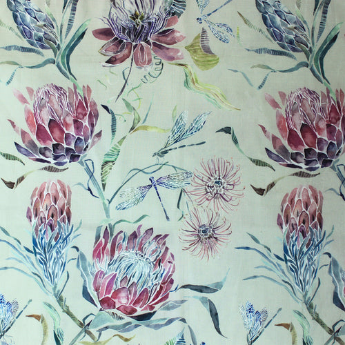 Floral Purple Fabric - Moorehaven Printed Cotton Fabric (By The Metre) Loganberry Voyage Maison