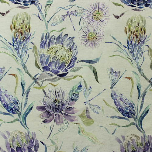 Floral Purple Fabric - Moorehaven Printed Cotton Fabric (By The Metre) Skylark Voyage Maison