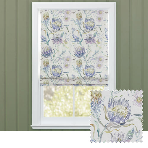 Floral Purple M2M - Moorehaven Printed Cotton Made to Measure Roman Blinds Skylark Voyage Maison