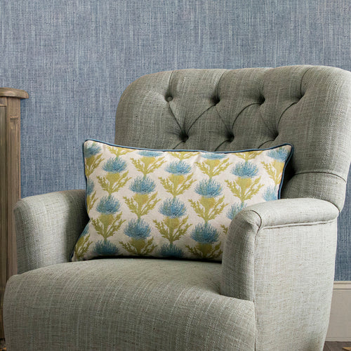 Voyage Maison Moray Jacquard Wool Cushion in Aqua