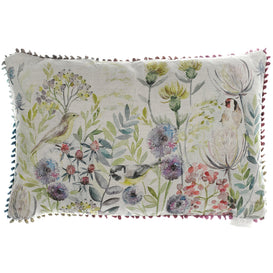Voyage Maison Morning Chorus Printed Feather Cushion in Natural