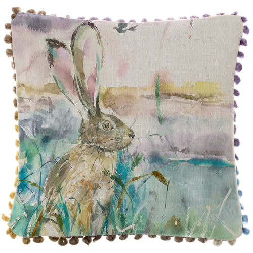 Voyage Maison Morning Hare Printed Feather Cushion in Natural