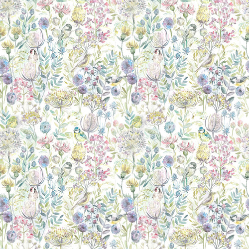 Floral Green Fabric - Morning Chorus Floral Printed Oil Cloth Fabric Natural Voyage Maison
