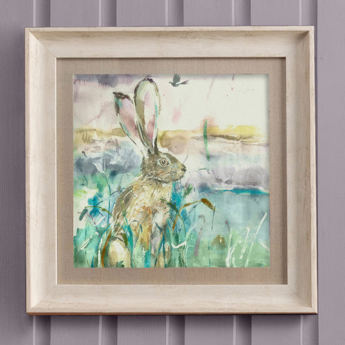 Animal Green Wall Art - Morning Hare  Framed Print Birch Voyage Maison