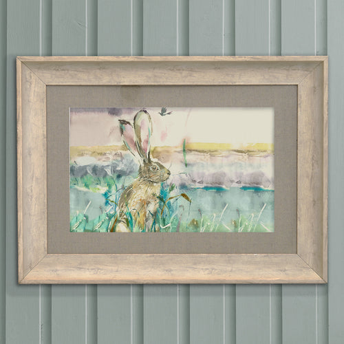 Animal Green Wall Art - Morning Hare  Framed Print Birch Voyage Maison