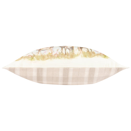 Check Brown Cushions - Moorland Stag Reversible Outdoor Polyester Filled Cushion Nut Voyage Maison