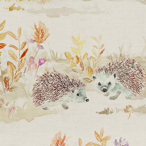 Samples - Mr & Mrs Hedgehog Printed Fabric Sample Swatch Linen Voyage Maison